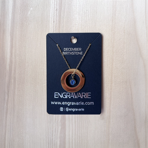 Engravarie - 25mm Gold Circle Birthstone Necklace